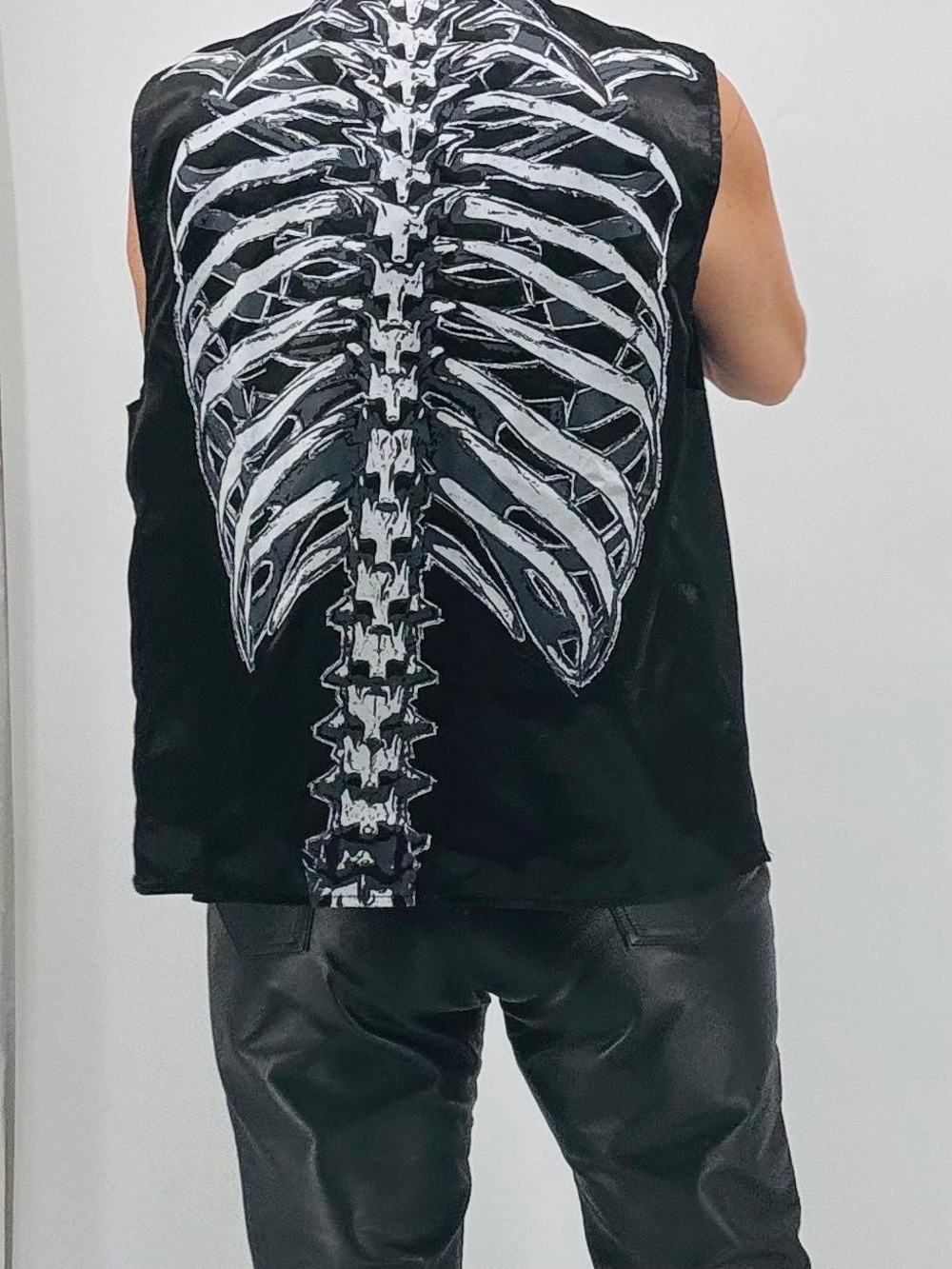 Spirit Halloween Goth Witchcore Skeleton Skull Print Embellished Vest Unisex - Picture 5 of 10
